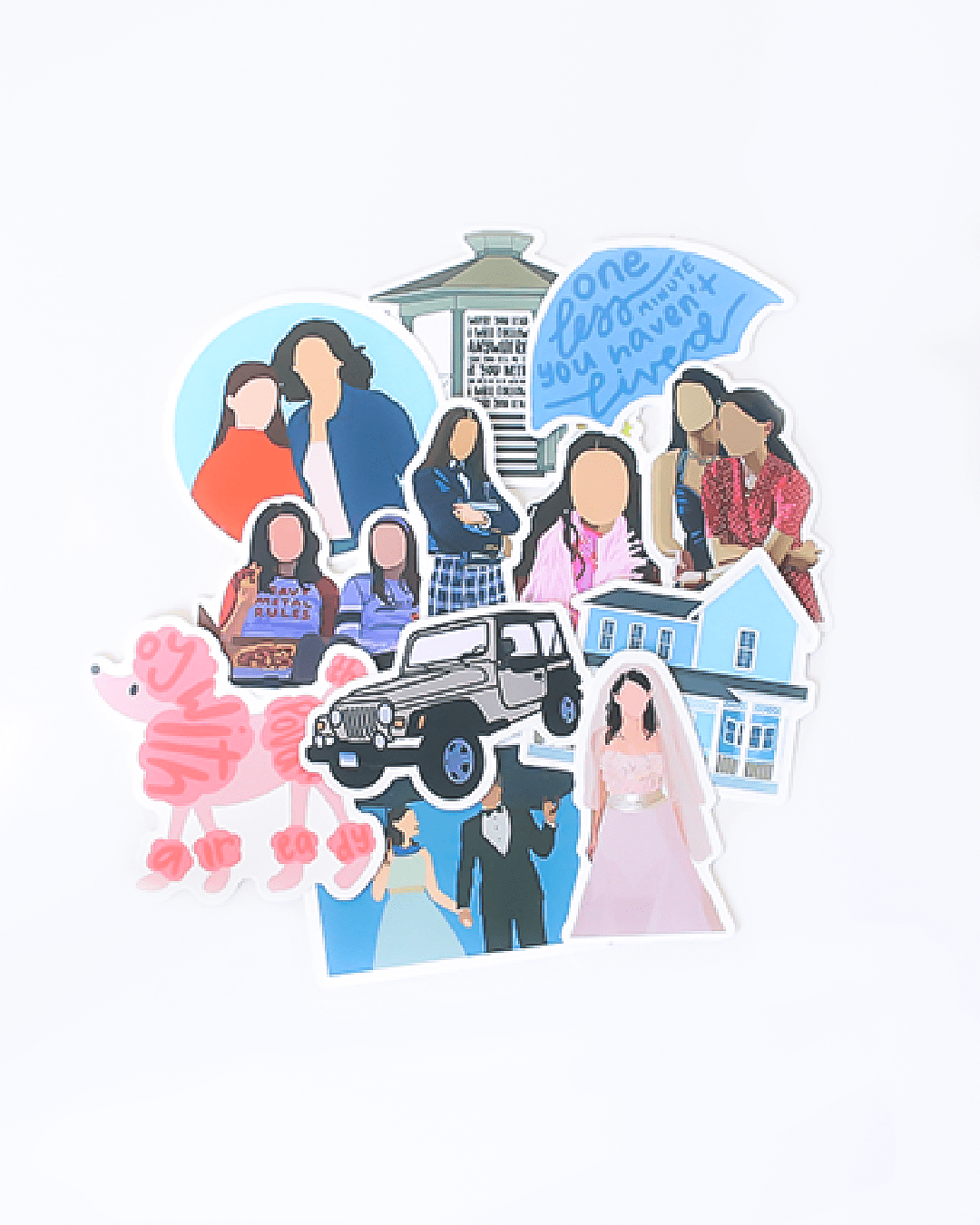 Gilmore Girls Inspired Stickers - 6 Assorted Gilmore Girls Inspired Stickers - Mystery Sticker Pack