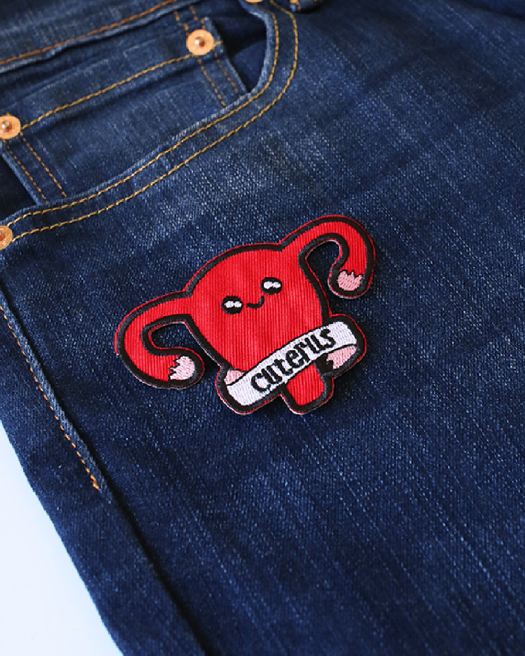 Cuterus Feminist Embroidered Iron On Clothes Patch - Uterus Pro Choice Reproductive Rights Patch - Cuterus Feminist Patch