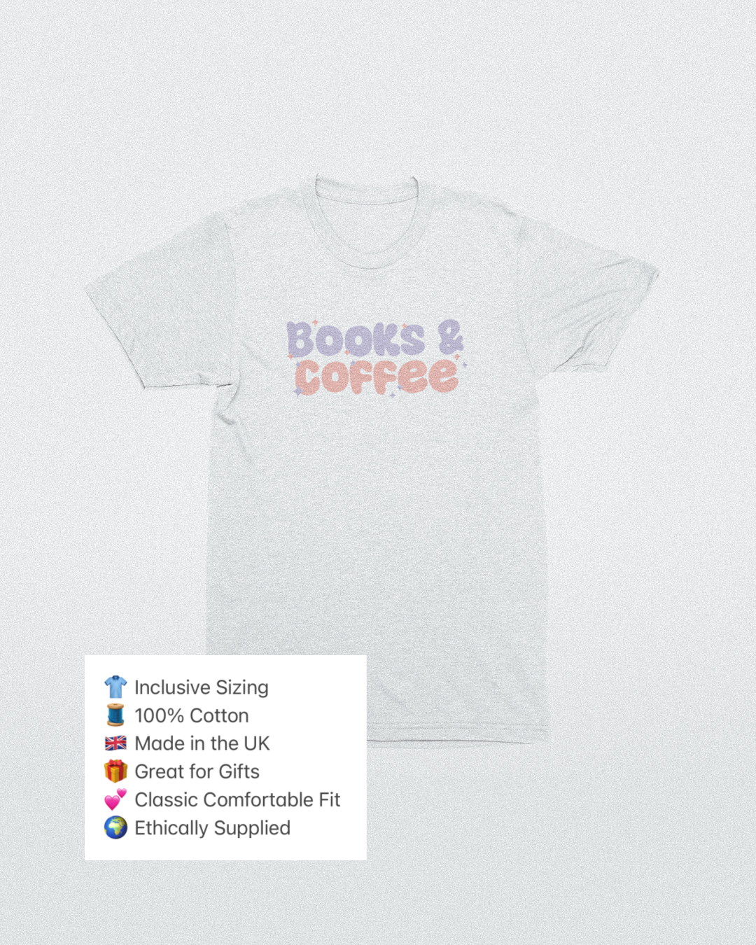 Books and Coffee T-Shirt - Books and Coffee T-Shirt - Books and Coffee Lover Retro Sparkle T-Shirt