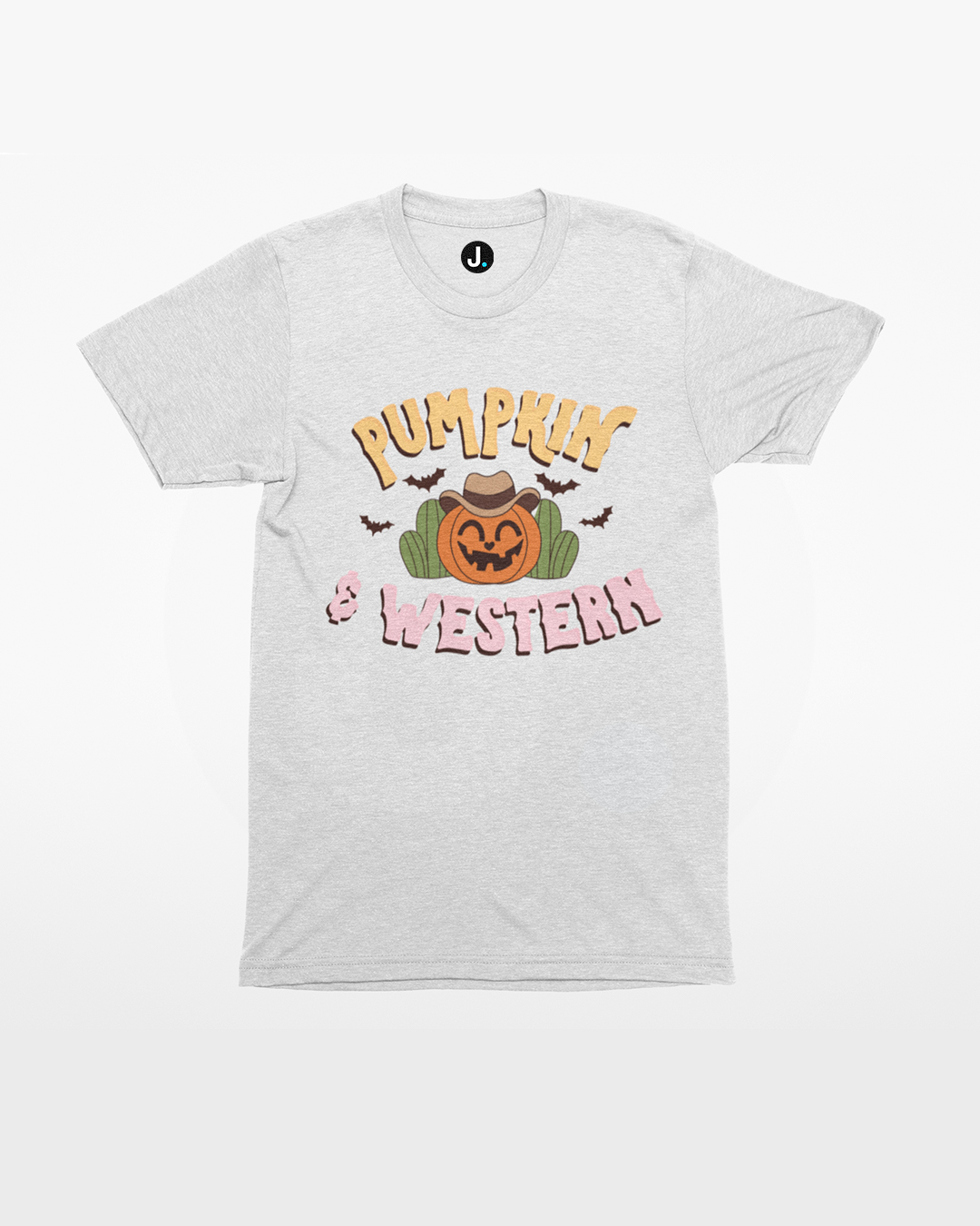 Pumpkin and Western T-Shirt - Halloween Country and Western T-Shirt - Pumpkin and Western Halloween T-Shirt